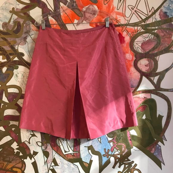J. Crew Dresses & Skirts - J Crew pink silk front pleat skirt 6